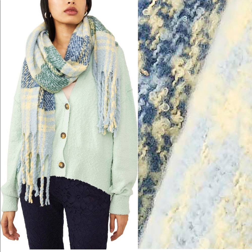 Free People Plaid Blanket Scarf